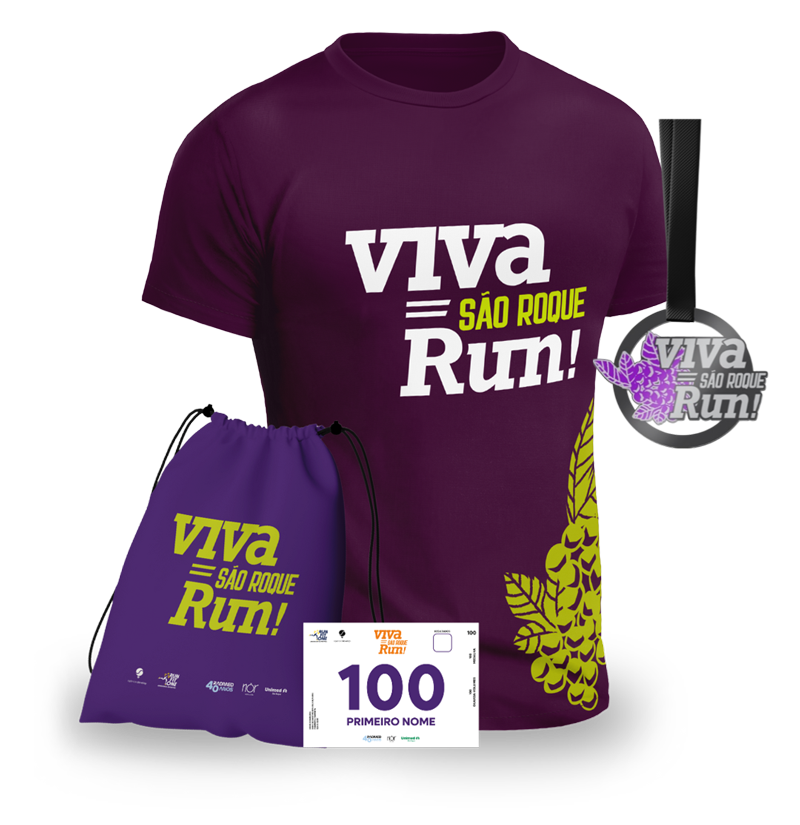 Kit de participação Viva São Roque Run 2025